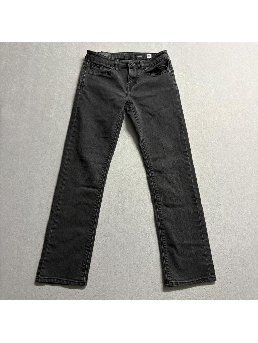 Volcom Vorta Slim Straight Jeans Youth Boys Size 26 Gray Denim Skate Pants